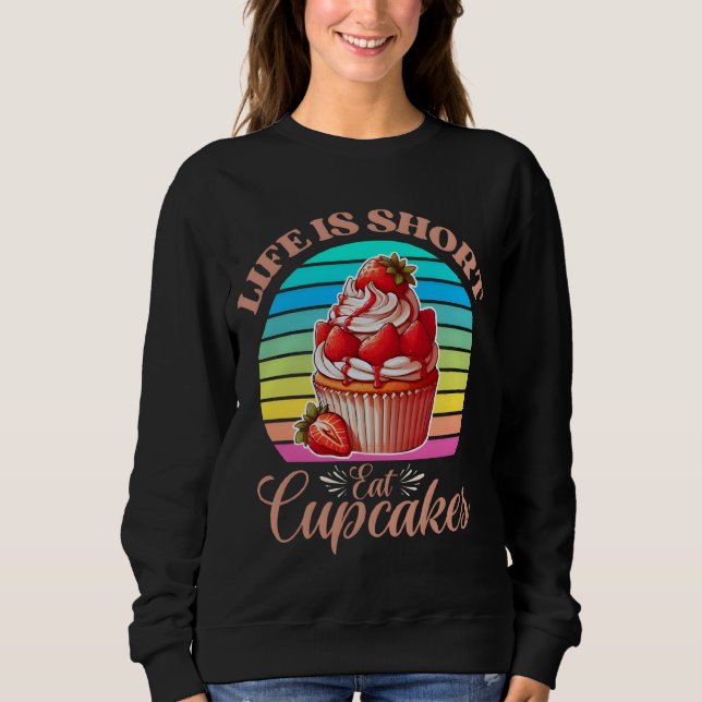 Camiseta A vida é curta, coma cupcakes (Frente)