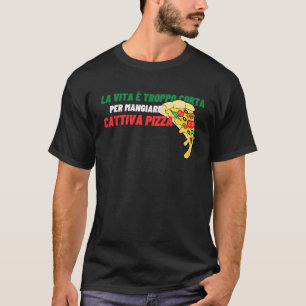 Camiseta A vida é curta demais para comer pizza ruim comend