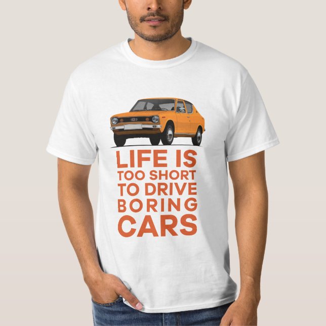 Camiseta A vida é curta demais para dirigir carros aborreci (Frente)