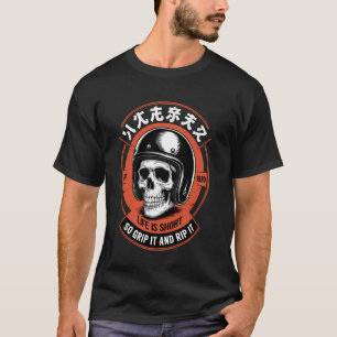 Camiseta A Vida É Curta Roupas De Motoqueiro De Rua Asiátic