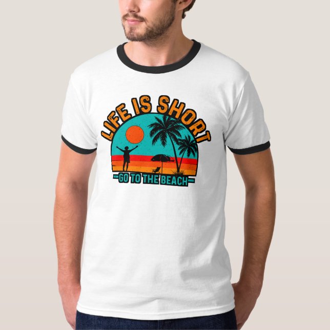 Camiseta A Vida é Curta Vá Para a Praia-97226 (Frente)