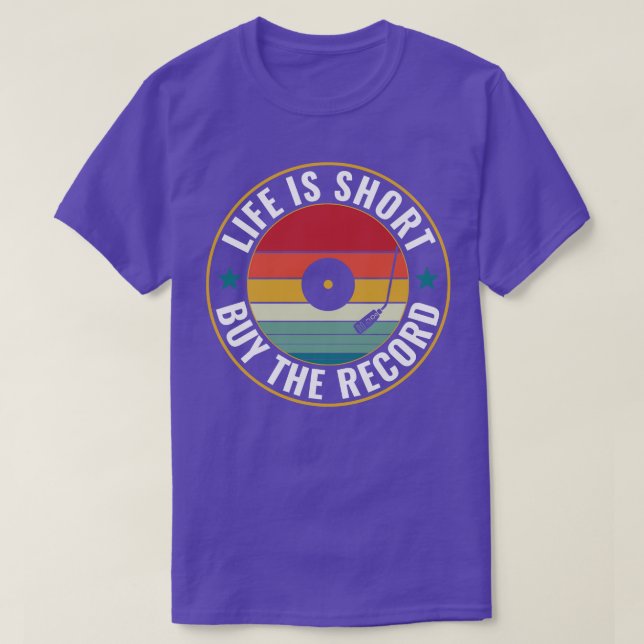 Camiseta A vida é de curta Comprar O recorde Engraçado Vini (Frente do Design)