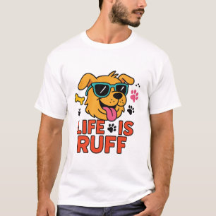 Camiseta A Vida É Difícil � Desenho Engraçado de Cachorro