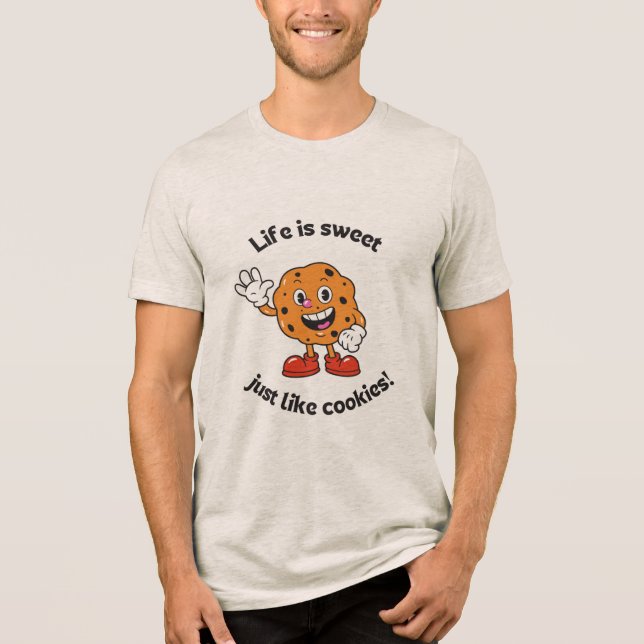 Camiseta A vida é doce como biscoitos ! fora Waite (Frente)