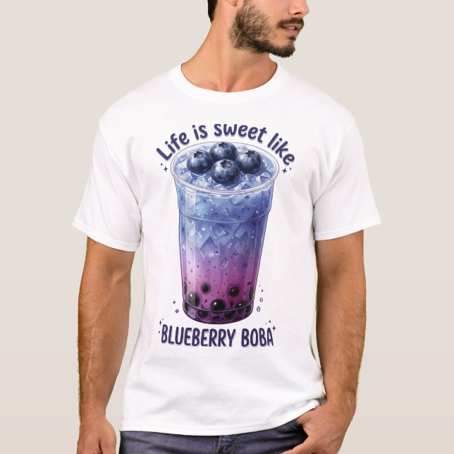 Camiseta A Vida é Doce Como Boba de Mirtilo (Frente)