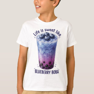 Camiseta A Vida é Doce Como Boba de Mirtilo