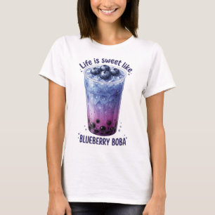 Camiseta A Vida é Doce Como Boba de Mirtilo