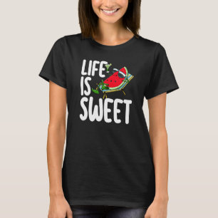 Camiseta A Vida é Doce Melancia Mulheres Amam Fruta de Mel