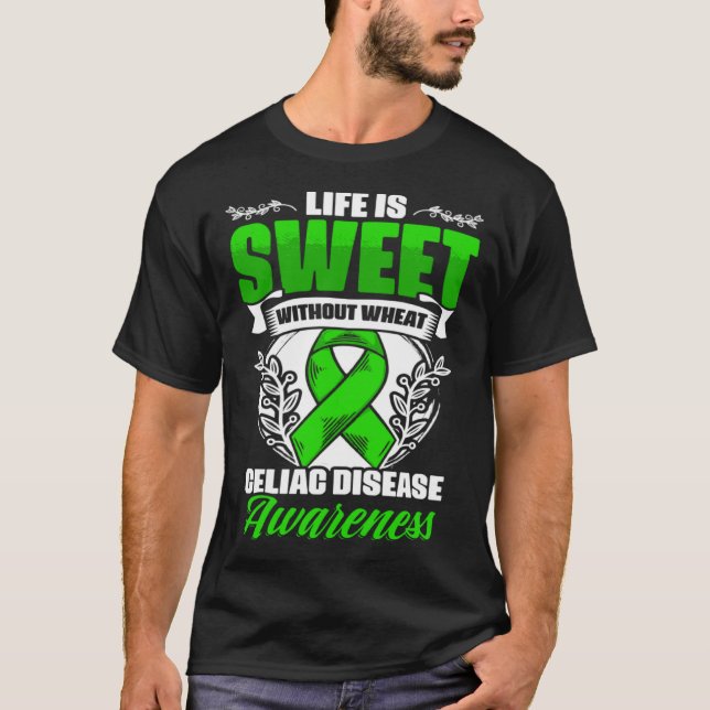 Camiseta A Vida É Doença Celiaca Guerreira Celiac Conhecida (Frente)