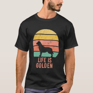Camiseta A Vida é Dourada Cachorro Retriever Dourado Engraç