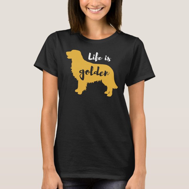 Camiseta A Vida é Dourada Com Labrador Retriever (Frente)