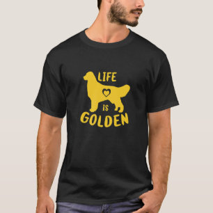 Camiseta A Vida é Dourada para o Golden Retriever para a Mã