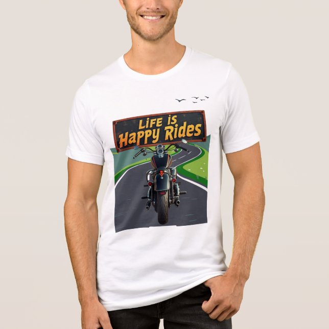 Camiseta A vida é feliz Rides Biker Tee (Frente)