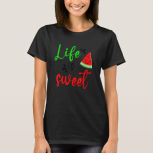 Camiseta A Vida É Frutas De Verão De Melancia Doce