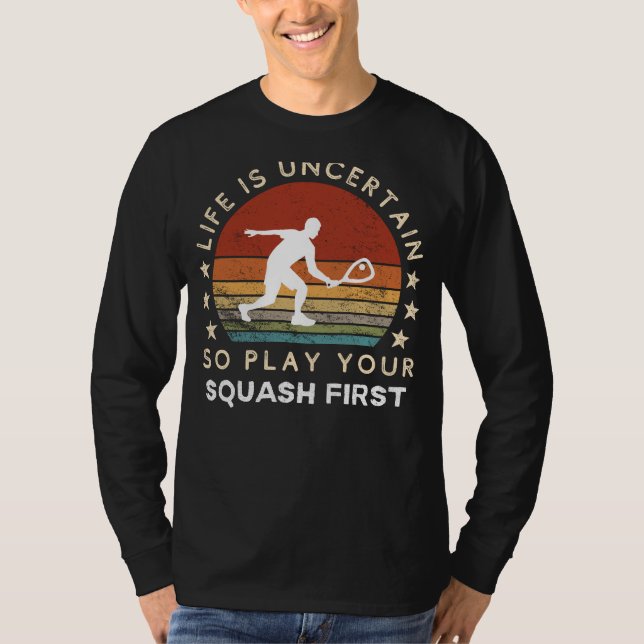 Camiseta A vida é incerta: Tocar a Praça Primeiro Teto Engr (Frente)