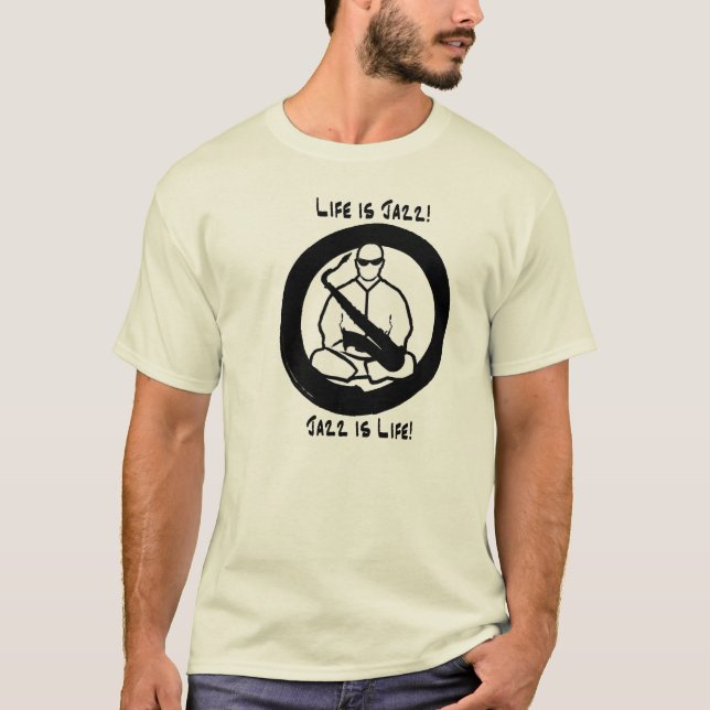 Camiseta A vida é jazz, jazz é vida (Frente)