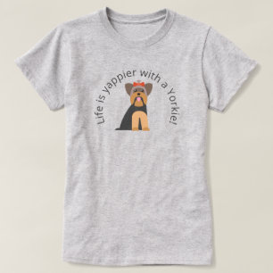 Camiseta A vida é mais divertida com um Yorkie