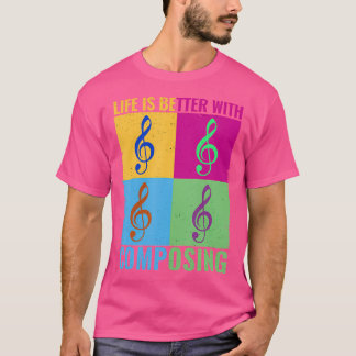 Camiseta A Vida É Melhor Com A Composição Colorida C Clássi