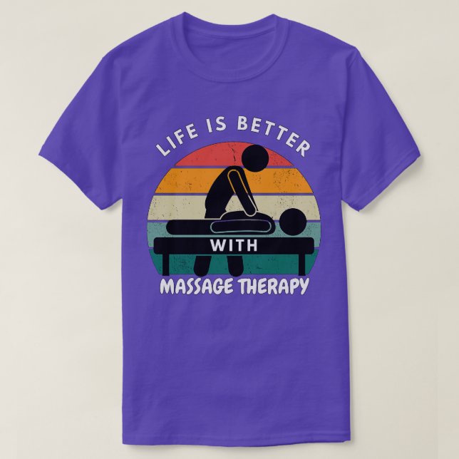 CAMISETA A VIDA É MELHOR COM A TERAPÊUTICA DE MASSAGEM (Frente do Design)