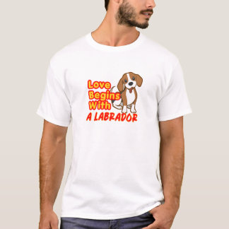 Camiseta A Vida é Melhor Com Amigo do Cão Labrador Branco