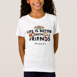 Camiseta A Vida é Melhor com AMIGOS™ Arte Chibi