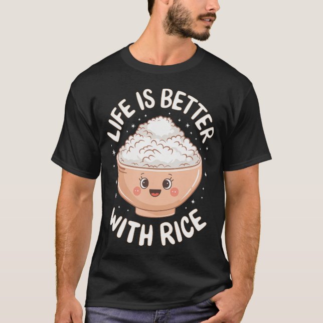 Camiseta A Vida é Melhor Com Arroz (Frente)