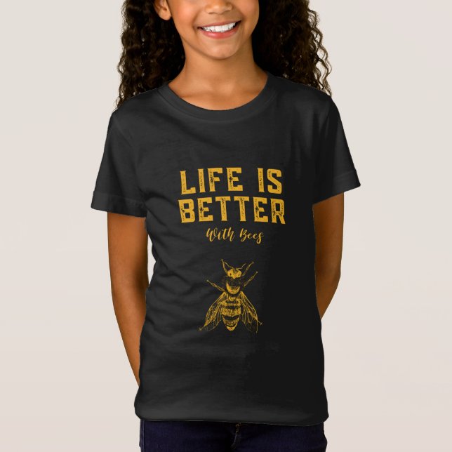 Camiseta A vida é melhor com as abelhas (Frente)