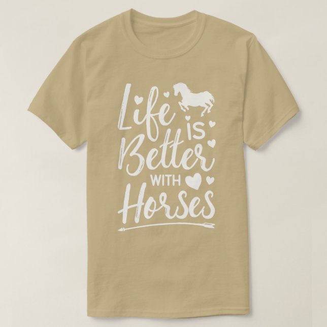 Camiseta A vida é melhor com as Fazendas de cavalos que se  (Frente do Design)
