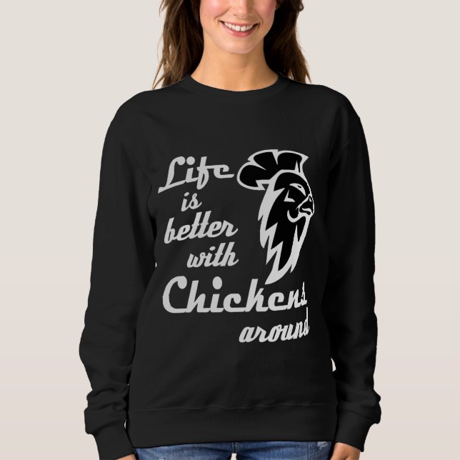 Camiseta A vida é melhor com as galinhas (Frente)