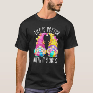 Camiseta A Vida É Melhor Com As Minhas Garotas Para As Mulh
