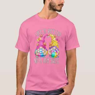 Camiseta A Vida É Melhor Com As Minhas Garotas Para As Mulh