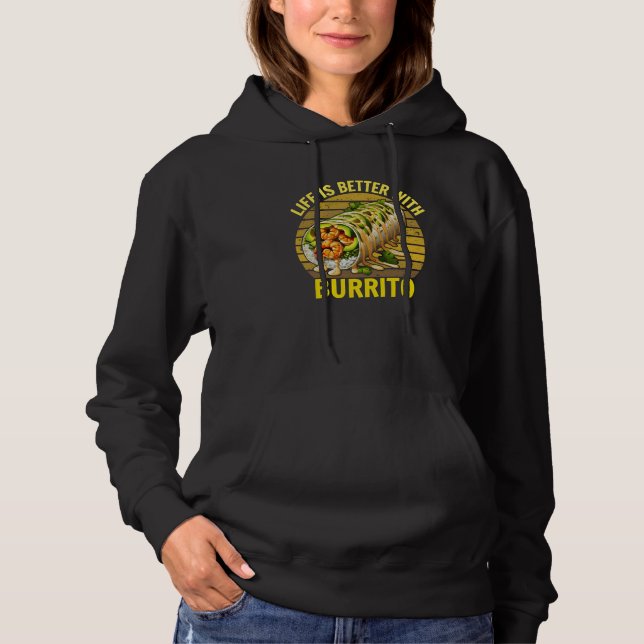 Camiseta a vida é melhor com burrito (Frente)