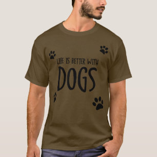Camiseta A vida é melhor com cães