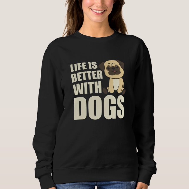 Camiseta A Vida É Melhor Com Cães Doce Cachorro Marrom (Frente)