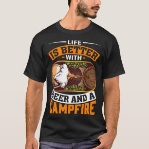 Camiseta A Vida É Melhor Com Cerveja E Camarões Ao Ar Livre