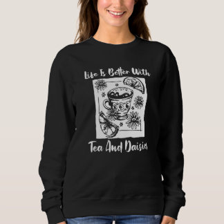 Camiseta A Vida É Melhor Com Chá E Margaridas Jardinagem M