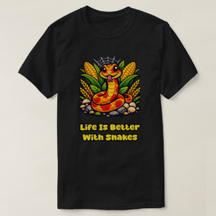 Camiseta A Vida É Melhor Com Cobras Citação de Amante de Ré