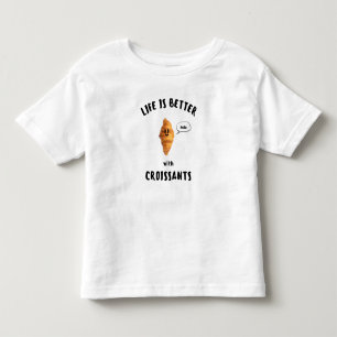 Camiseta A VIDA É MELHOR COM CROISSANTS Escrita Preta