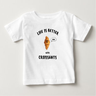 Camiseta A VIDA É MELHOR com CROISSANTS Escrita Preta