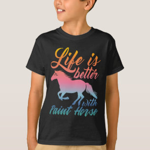 Camiseta A Vida É Melhor Com Equestribos De Cavalos De Tint