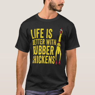 Camiseta A Vida é Melhor Com Frangos de Borracha Frango de