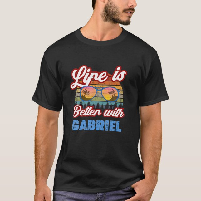 Camiseta A Vida É Melhor Com Gabriel Funny Men/Boy/Baby Nam (Frente)