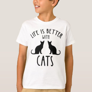 Camiseta A Vida É Melhor Com Gatos
