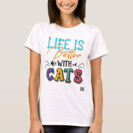 Camiseta A Vida É Melhor Com Gatos