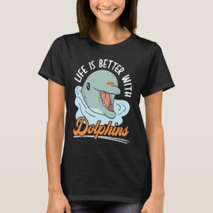 Camiseta A vida é melhor com golfinhos submarinos