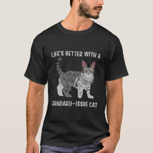 Camiseta A Vida É Melhor Com Homens De Gato De Casal Padrão