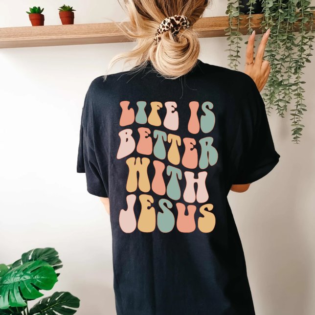 Camiseta A vida é melhor com Jesus (Criador carregado)
