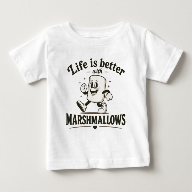 Camiseta A vida é melhor com marshmallows (Frente)