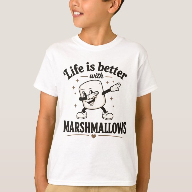 Camiseta A vida é melhor com marshmallows (Frente)