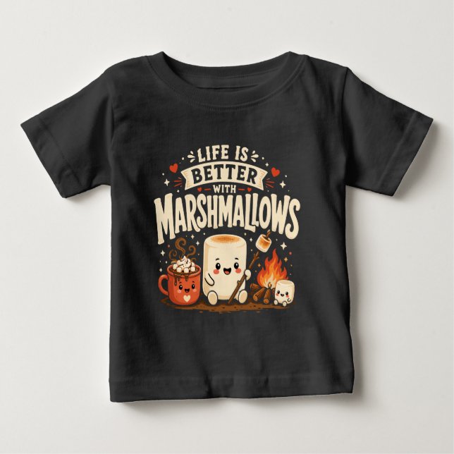 Camiseta A vida é melhor com marshmallows (Frente)